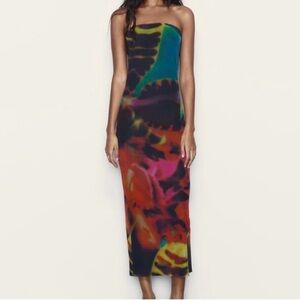 Zara Strapless Dress with Vibrant Hues